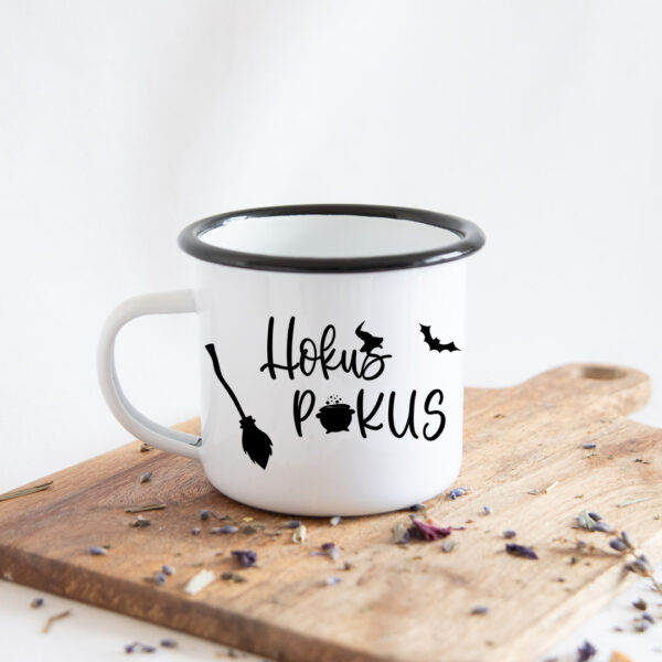 Emailletasse "Hokus Pokus"