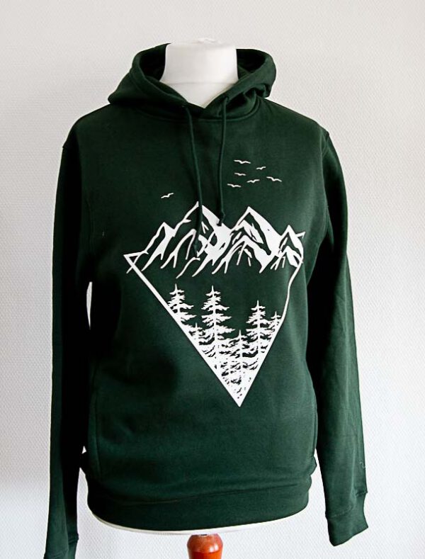 Hoodie "Berge" - dunkelgrün